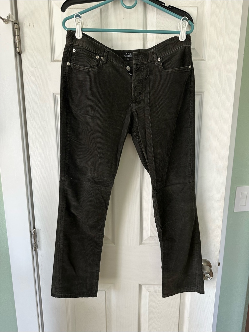 A.P.C. Black Corduroy Straight-Leg Men's Pants